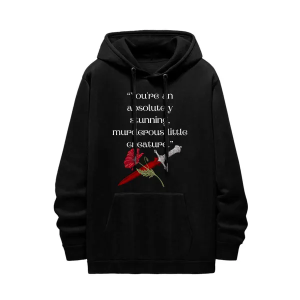 Letter Abstracts Printed Hoodies