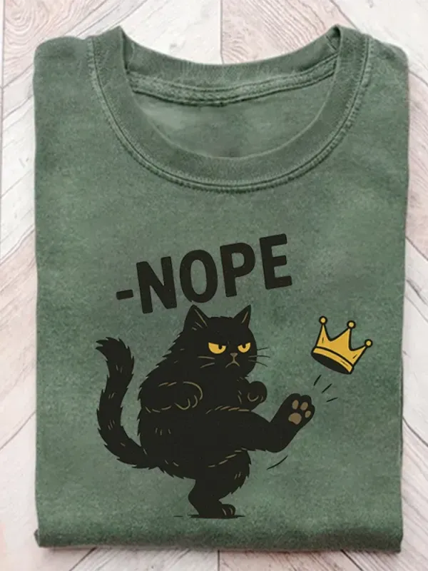 No Kings In America Black Cat T-Shirt
