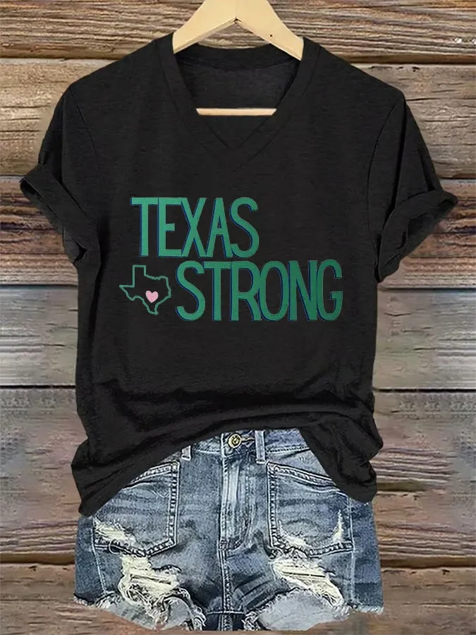 Women's Retro Texas Mystic Strong Print T-Shirt