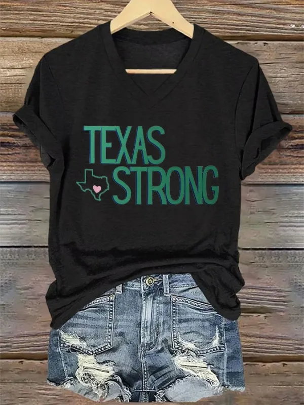 Women's Retro Texas Mystic Strong Print T-Shirt