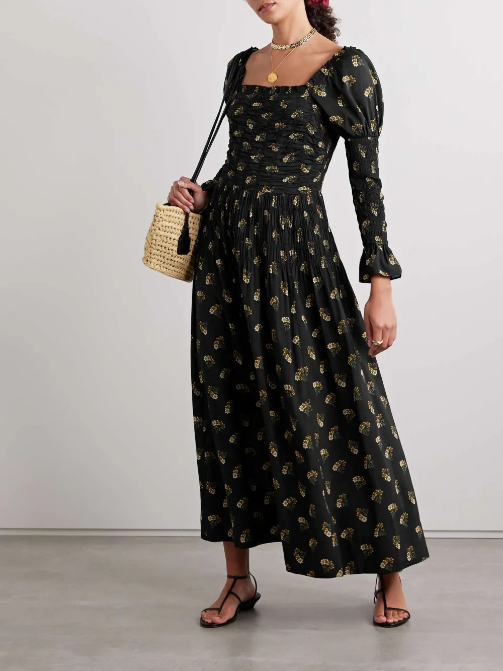Print Square Neck Dress