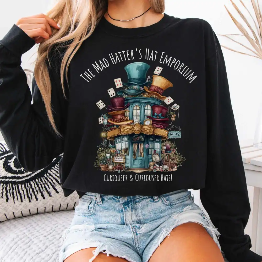 The Mad Hatter's Hat Emporium Long Sleeved Shirt