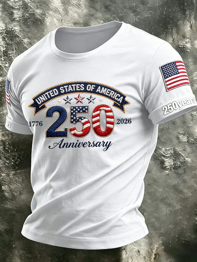 Men'S America Flag Printed Casual T-Shirt