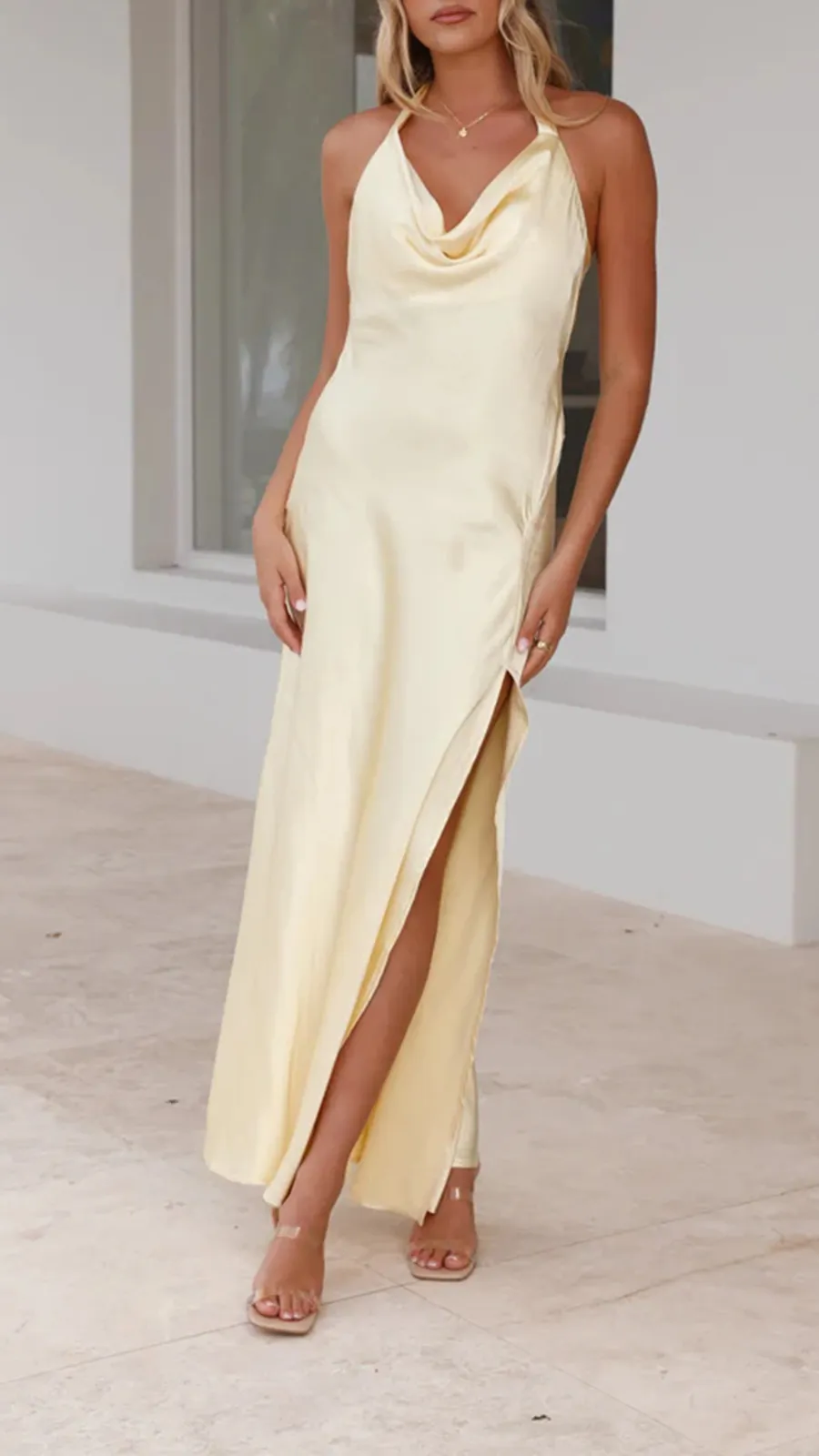 Cowl Neckline Maxi Dress