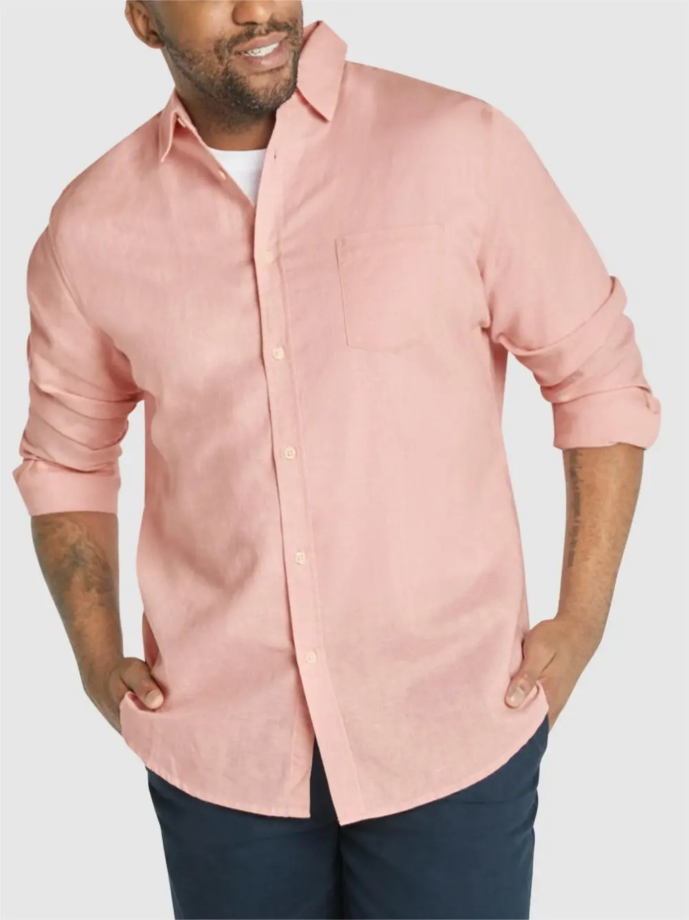 Men's Relaxed Linen Long Sleeve Shirts