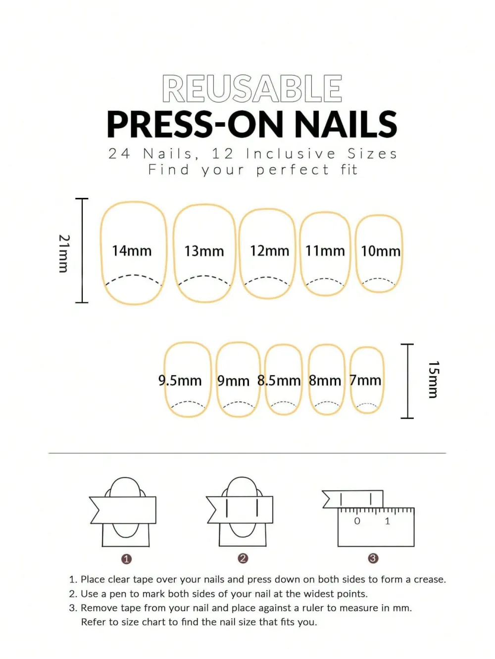 Nailhour 24pcs Oval Shark Stripe Flower Starfish Marine Press-On Short Nails