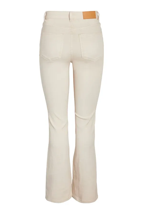 White High Waisted Slim Fit Flared Jeans