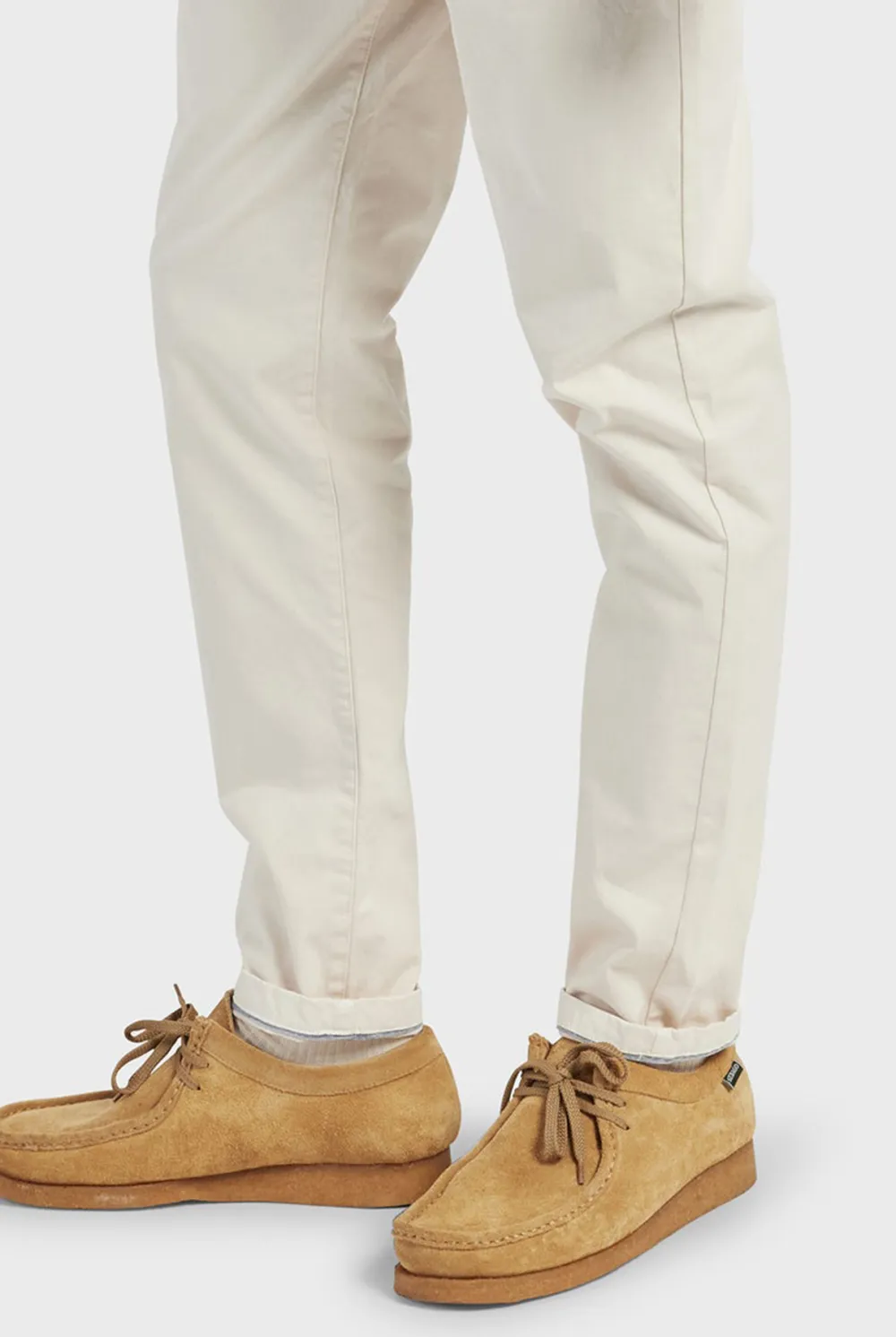 Cotton Blend Slim Leg Trousers