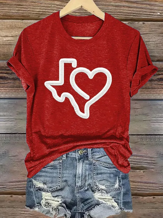 Women's Texas Strong Round Neck T-Shirt