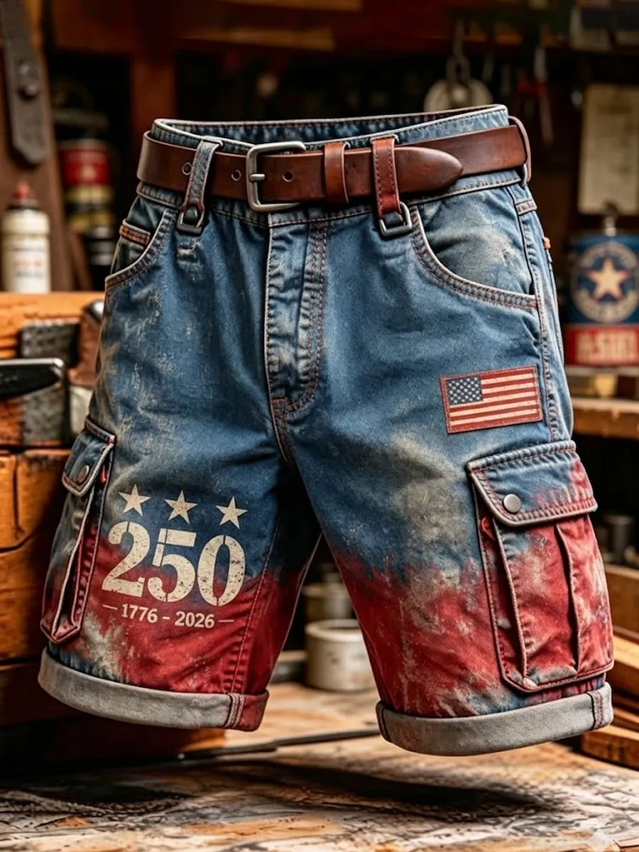 Men's 250th Anniversary Casual Cargo Shorts