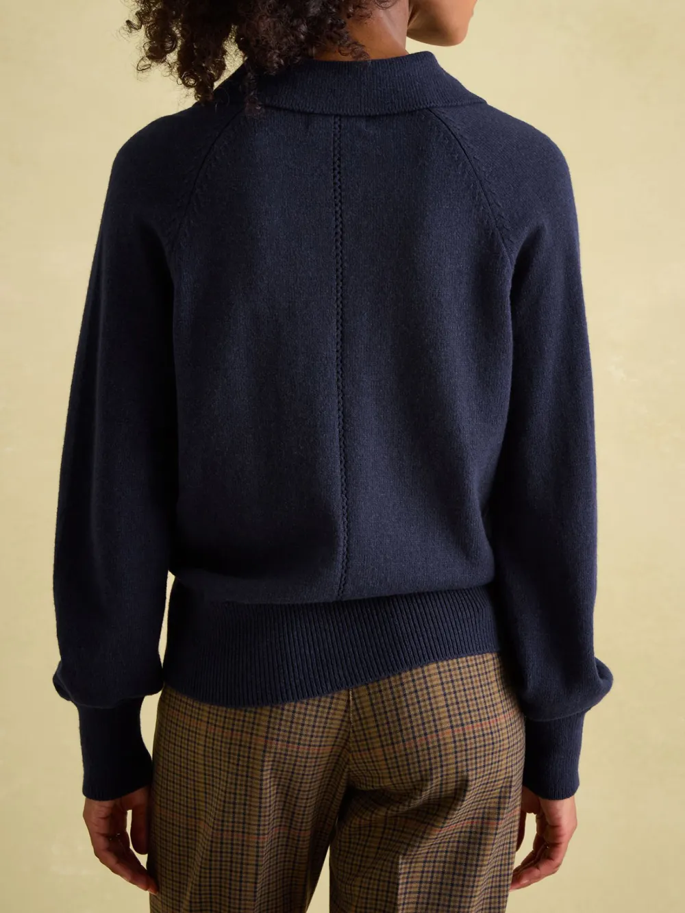 Solid Color V-Neck Striped Jumper