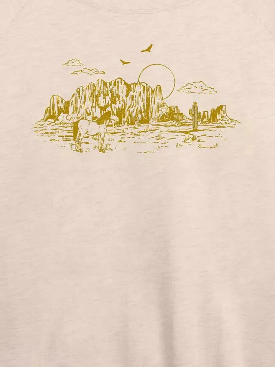Desert Landscape Round Neck T-Shirt