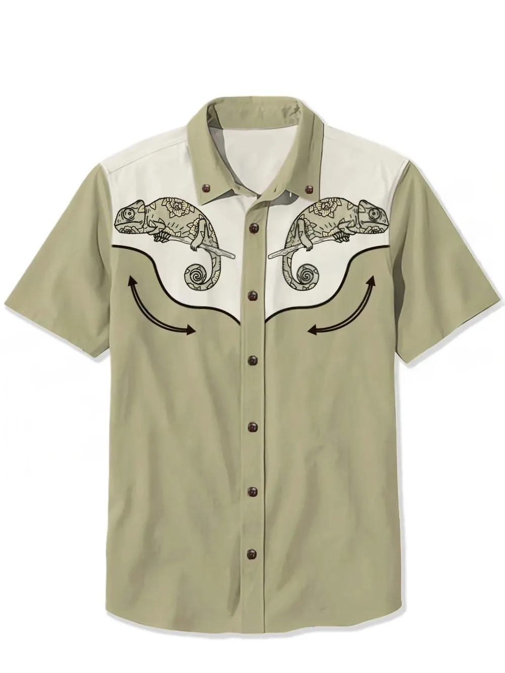 Flowers And Chameleons - 100% Cotton Shirt
