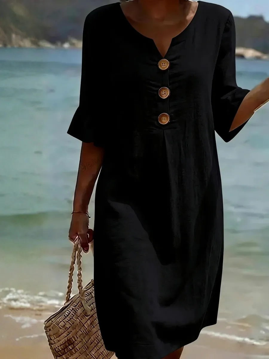 Women's Casual Cotton Linen Dress
