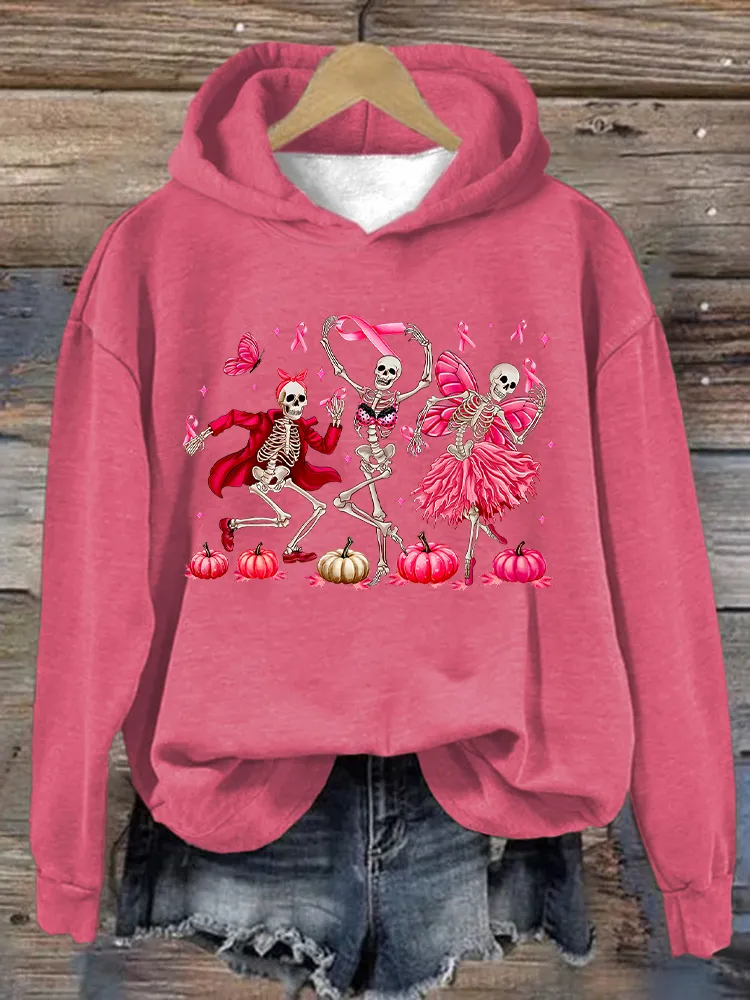 Skeleton Dancing Printed Funny Hoodies