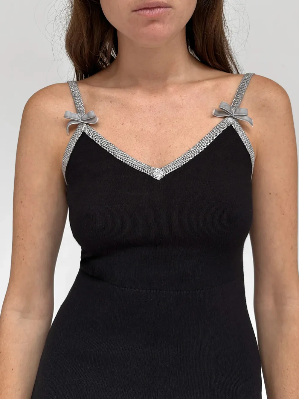 Casual Style V-neck Top Black