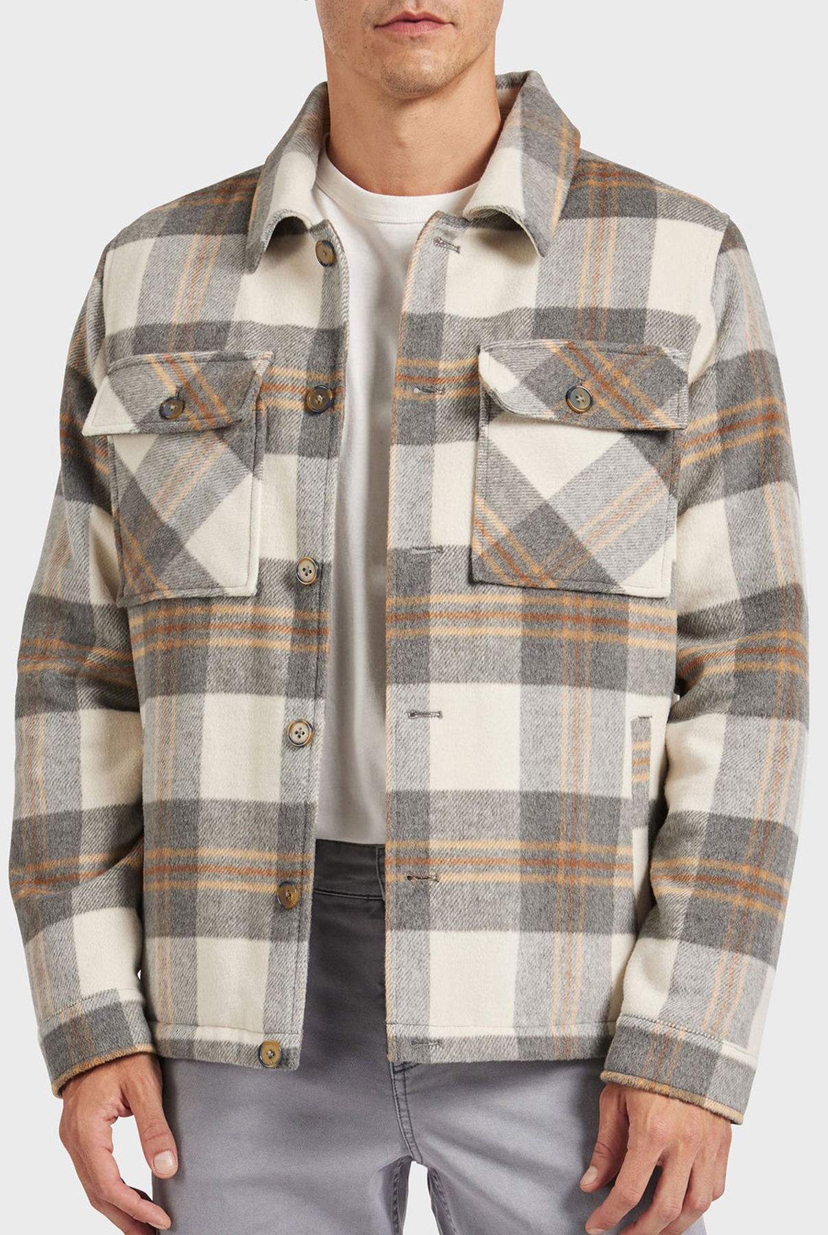 Tulsa Check Jacket- Titanium grey