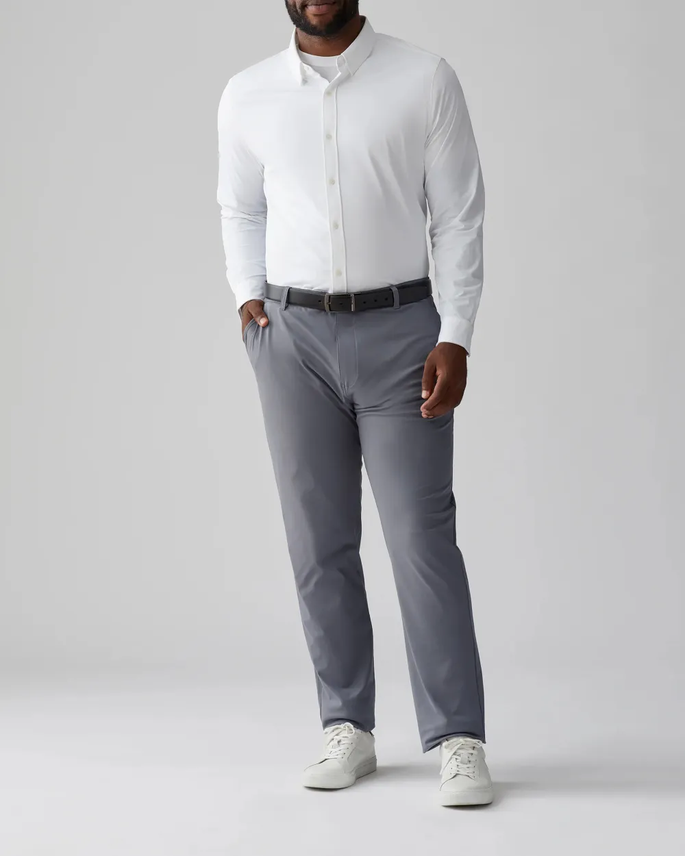 Classic Fit Flat Front Hidden Expandable Waist Pants
