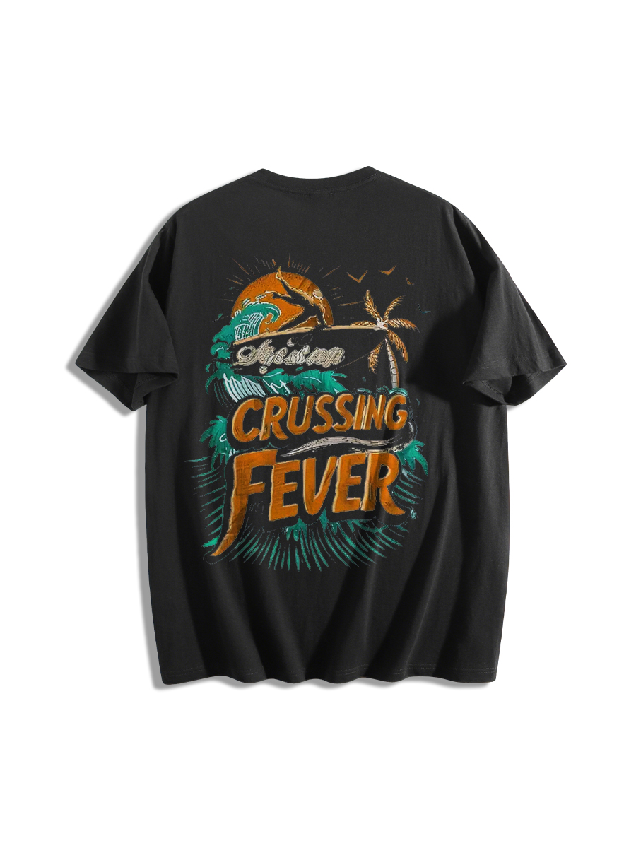 Dual Sided Crossing Fever Graphic T-Shirt