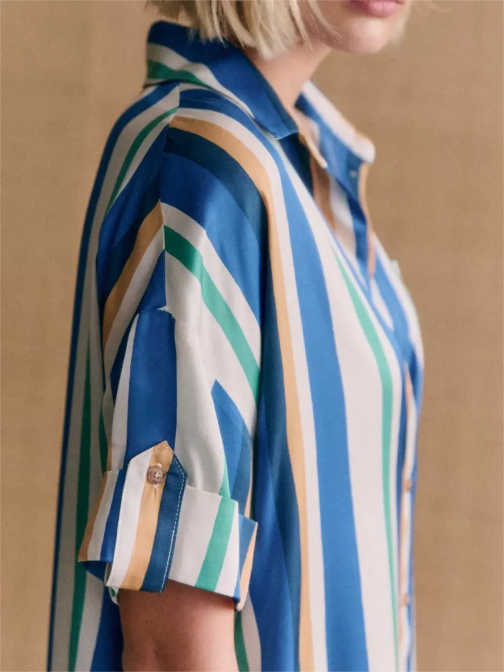 Striped Short Sleeve Maxi Dresses