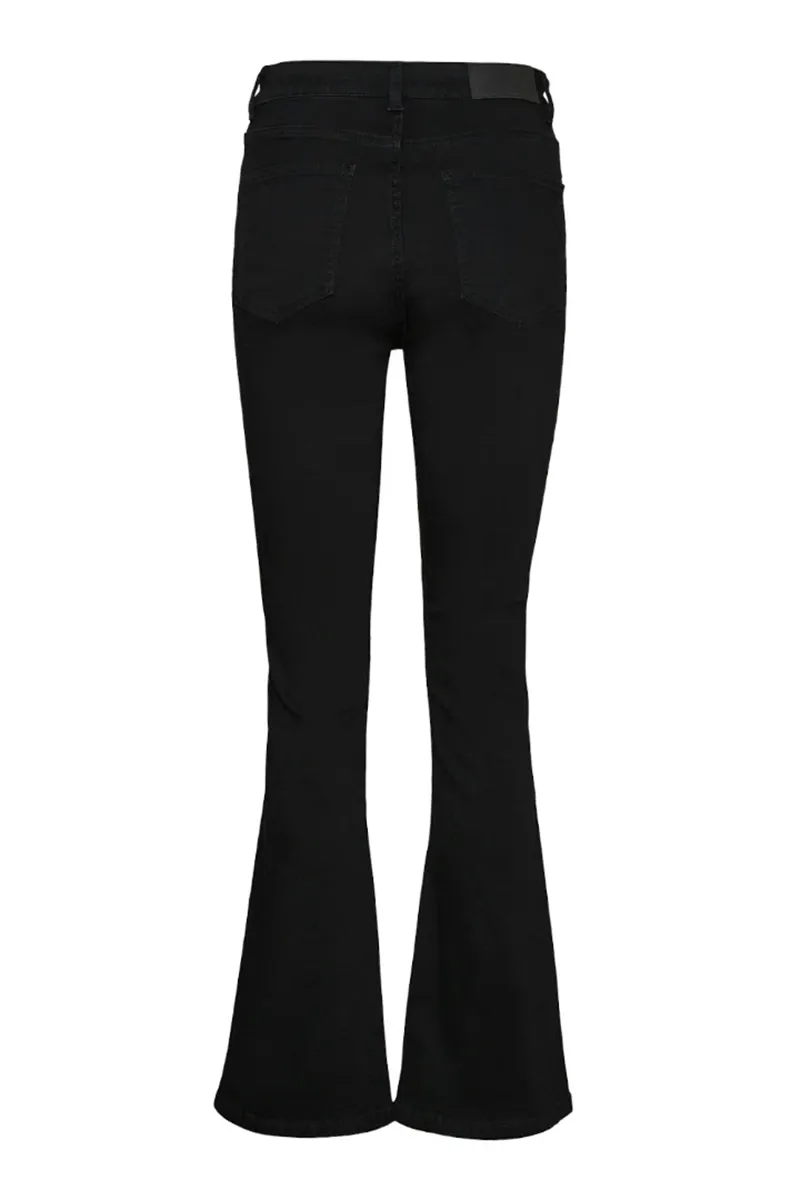 Black High Waist Flared Jeans