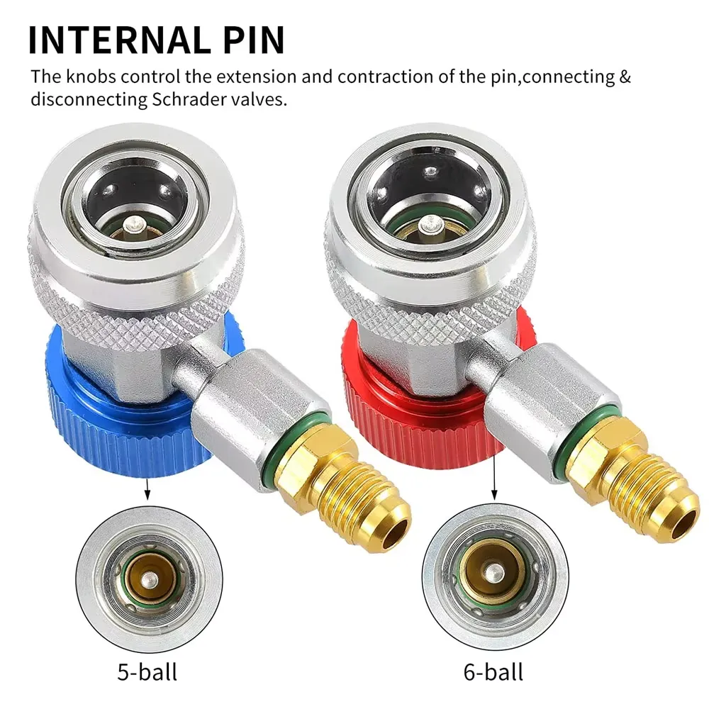 2 Pcs Air Conditioning Quick Coupler Adapter