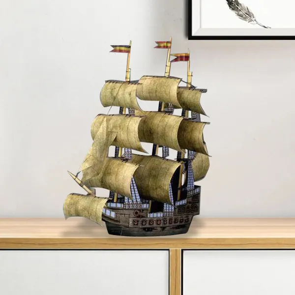 3D Paper Toy Boat Model