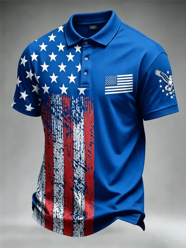 Men'S Casual 250Th Anniversary Celebration Of The Founding Of The United States Independence Day Personalized Printed Polo Shirt