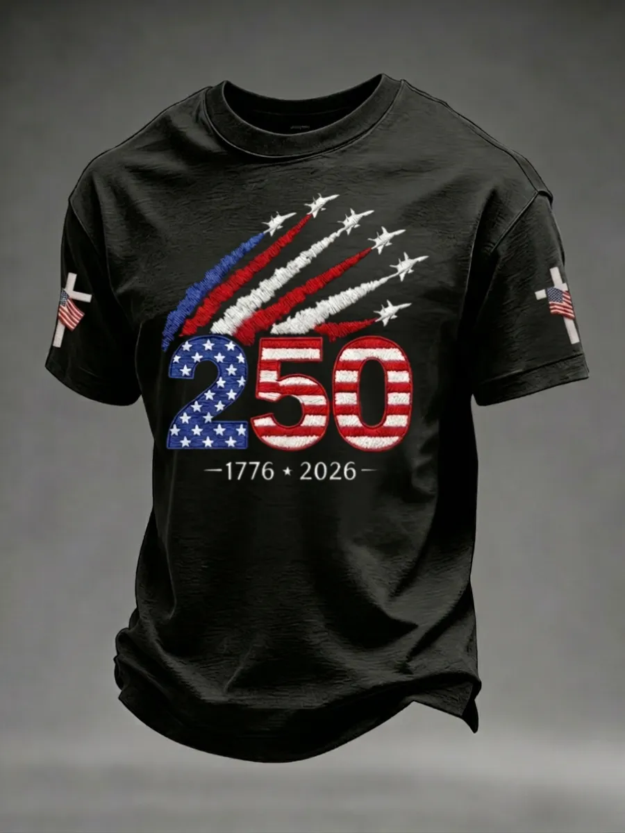 Men's 250th Anniversary Retro Printed T-Shirt