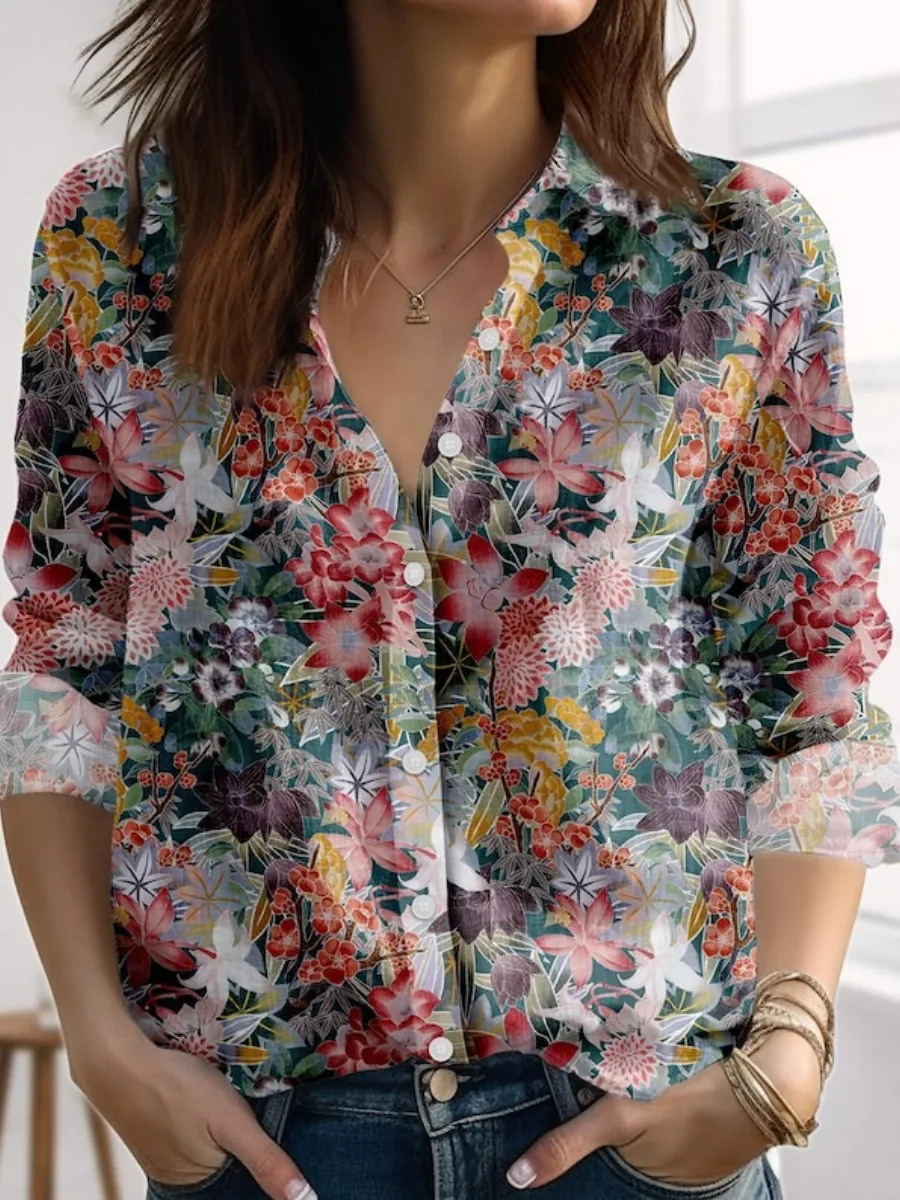 Exotic Floral Button Up Casual Shirt
