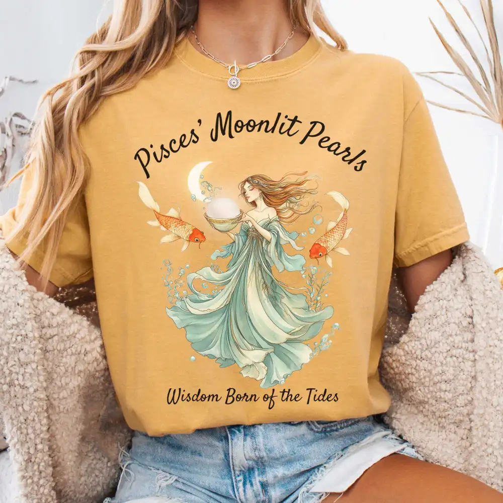 Pisces' Moonlit Pearls Zodiac Shirt