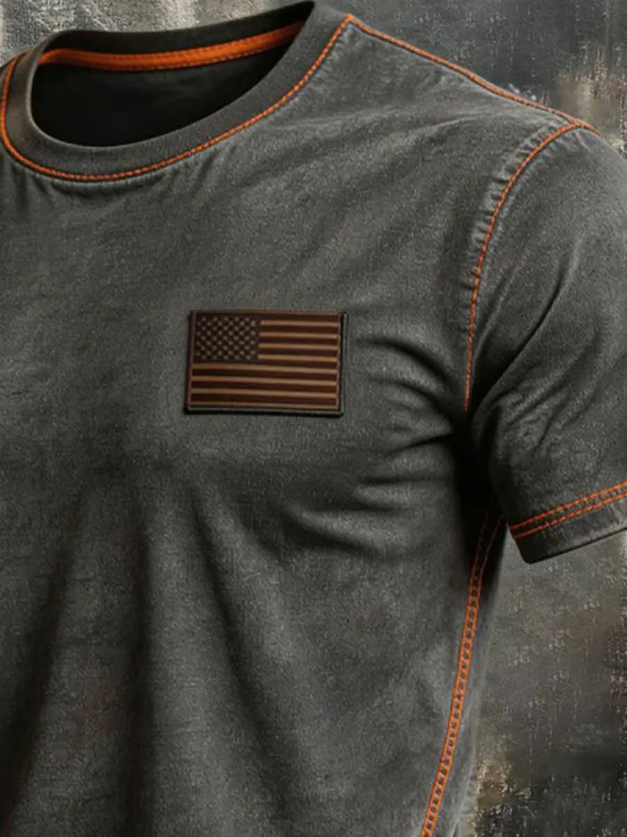 Men'S American Anniversary Short-Sleeve Crew Neck T-Shirt
