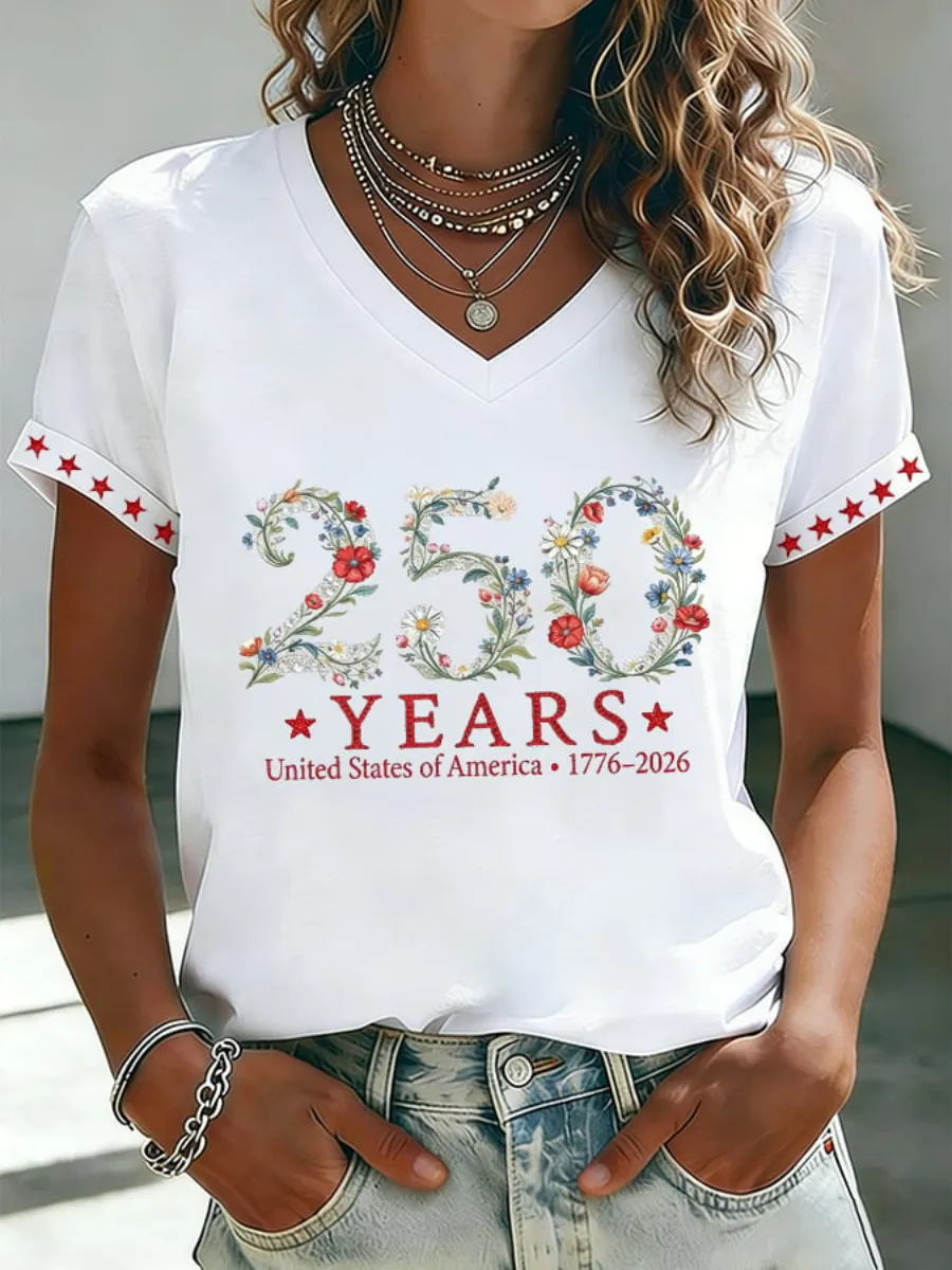 Women's American 250th Anniversary Printed T-Shirt