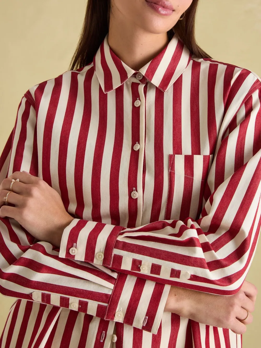 Green & Cream Stripe Shirt