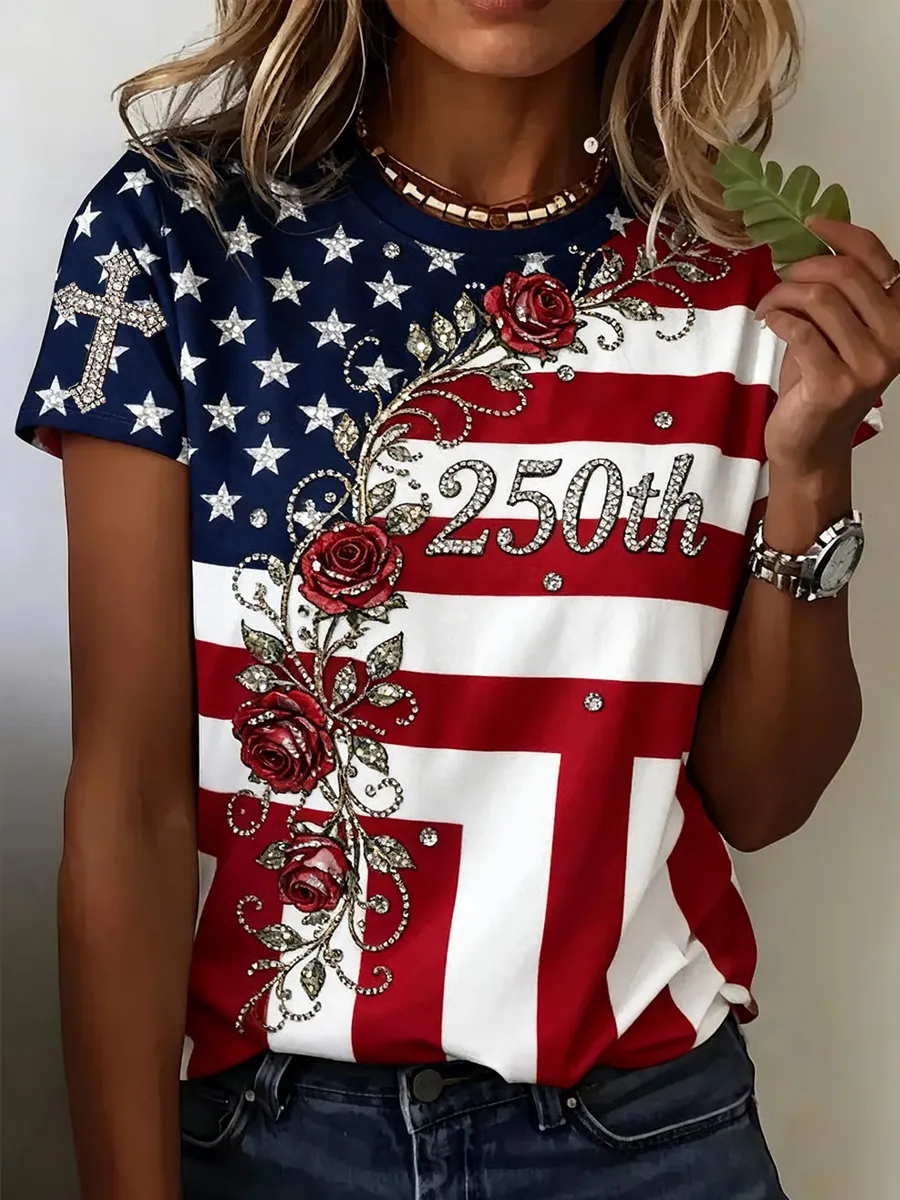 Women's Faith USA 250th Anniversary Print T-Shirt