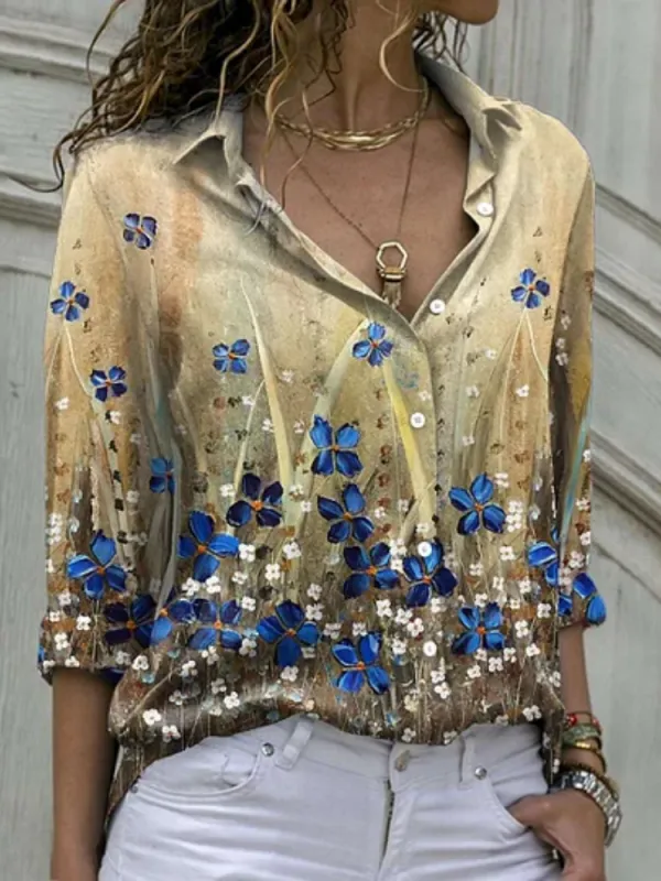 Floral and Butterfly Long Sleeve Shirt