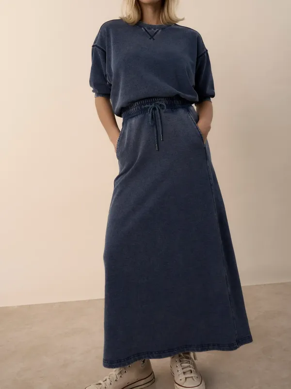 Denim Wash  Terry Skirt