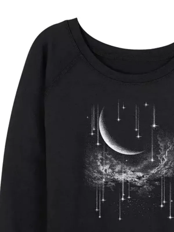 Galaxy and Moon Printed T-Shirt