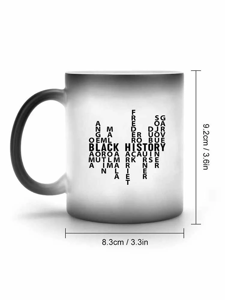 Black Historical Letter Printed Color-Changing Mug