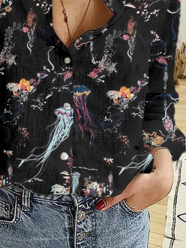 Jellyfish Floral Button Shirt