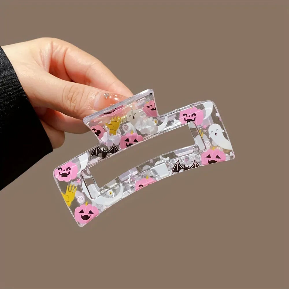 Halloween Funny Ghost Pumpkin Fashion Print Hair Clip