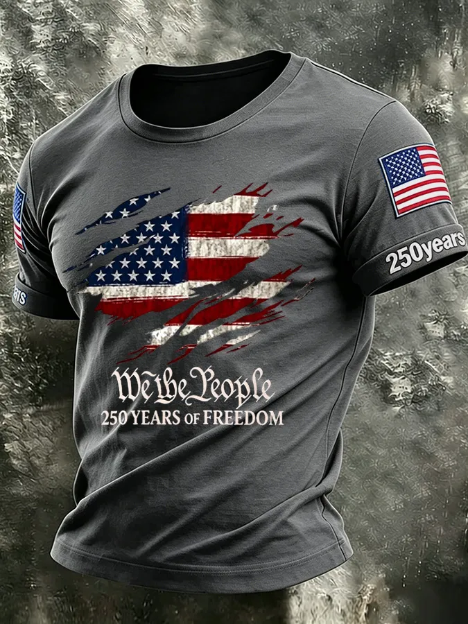 Men'S America Flag Printed Casual T-Shirt