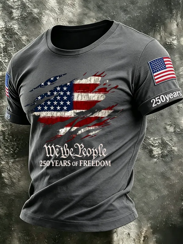 Men'S America Flag Printed Casual T-Shirt