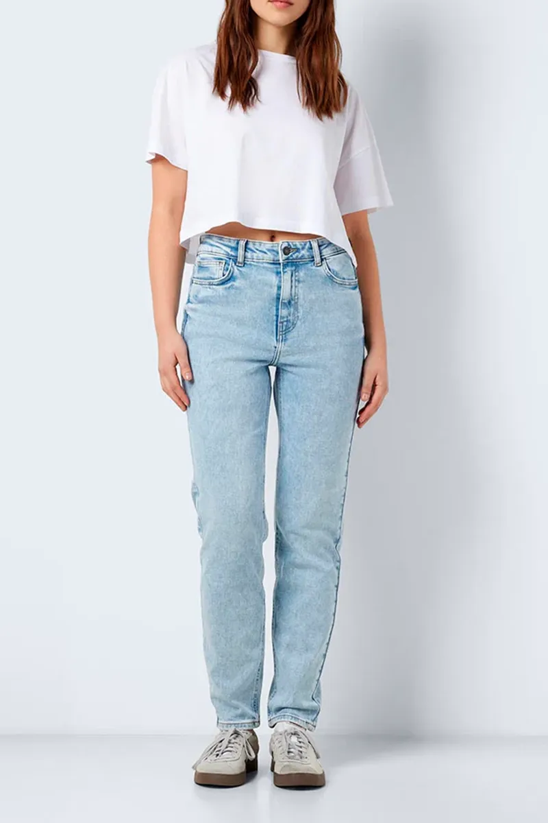 High Waist Straight Cropped Jeans
