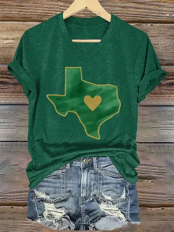 Women's Retro Prayers For Camp Mystic Texas Strong Print T-Shirt