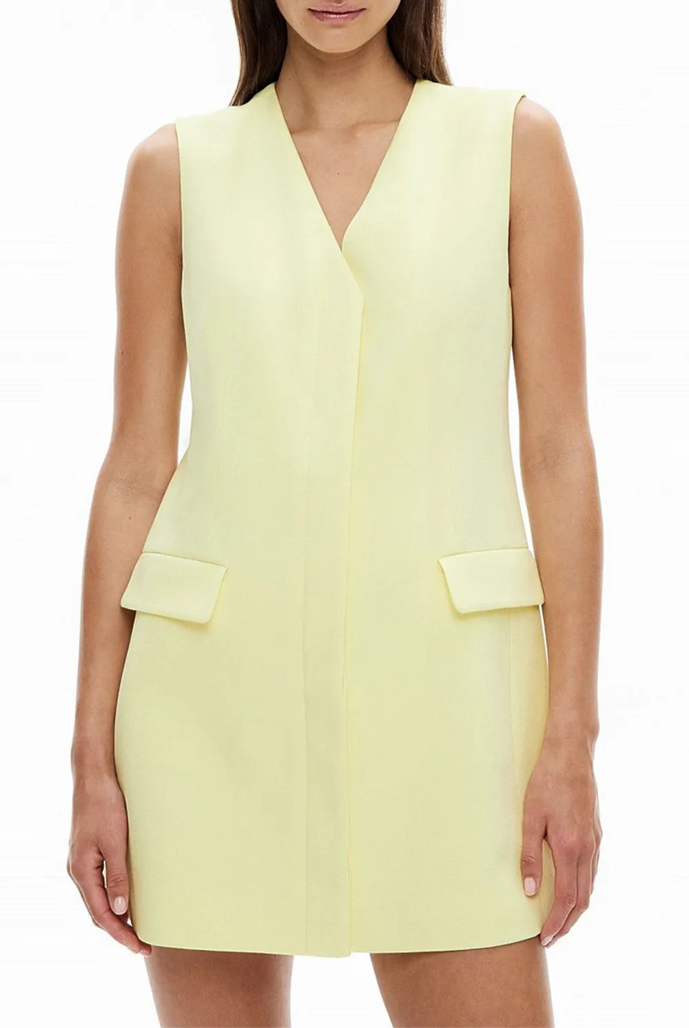 V-Neck Dress With Two Patch Pockets