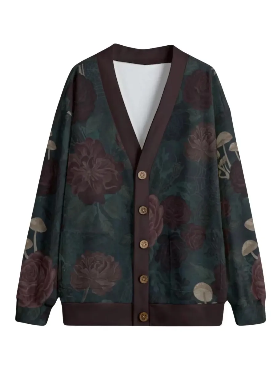 Dark Rose Mushroom Cardigan