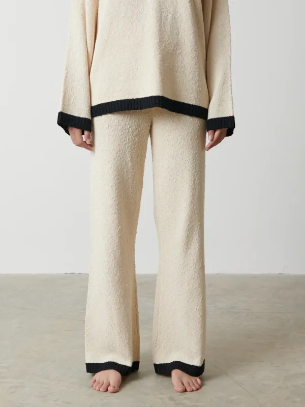 Contrast Textured Knit Trousers