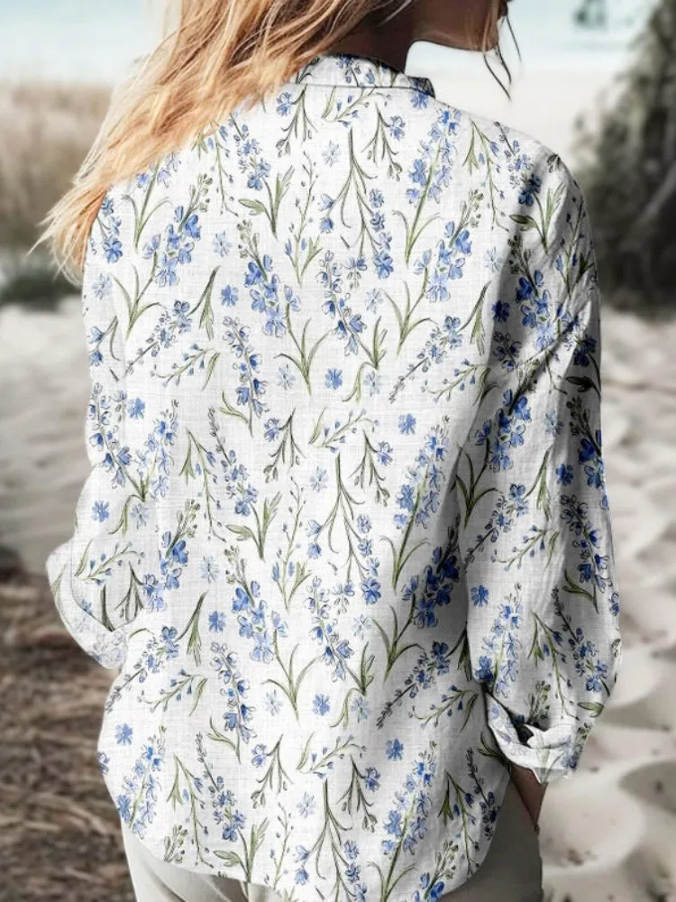 Delicate Blue Flower Shirt