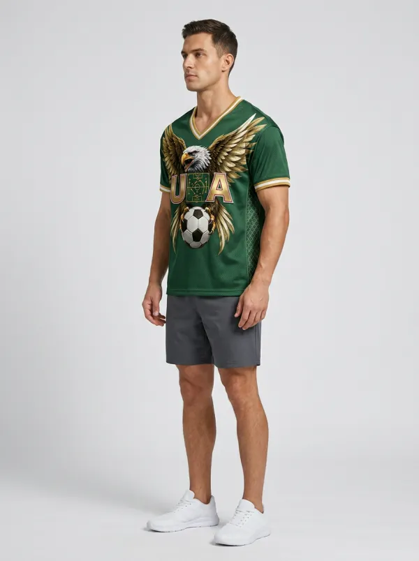 Men's USA Soccer Eagle Tactics Printed Jersey T-shirt
